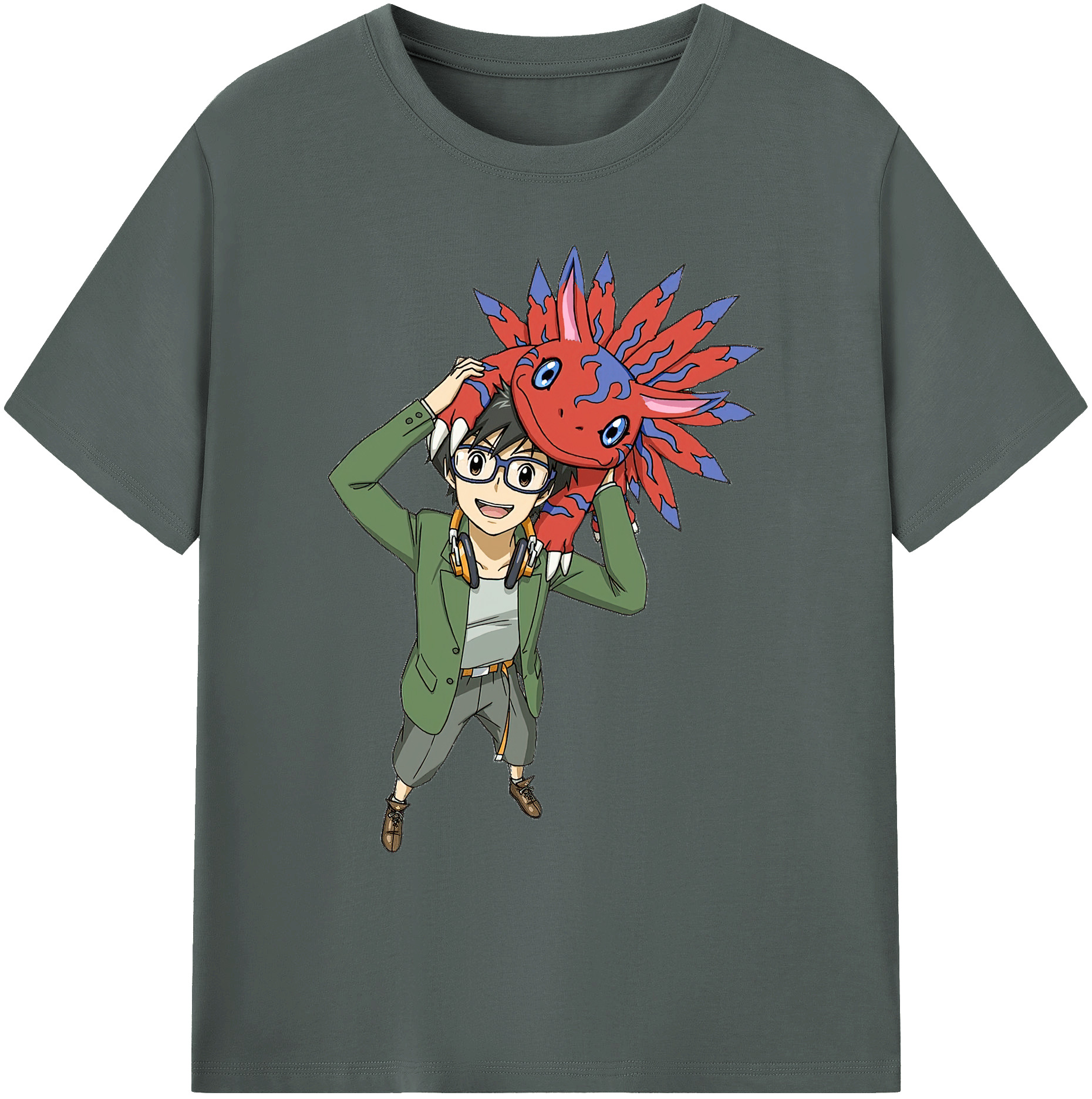 （画像用） Digimon デジタルモンスター/デジモン 綿100％ メンズ半袖Tシャツ｜肌触りやわらか＆通気性